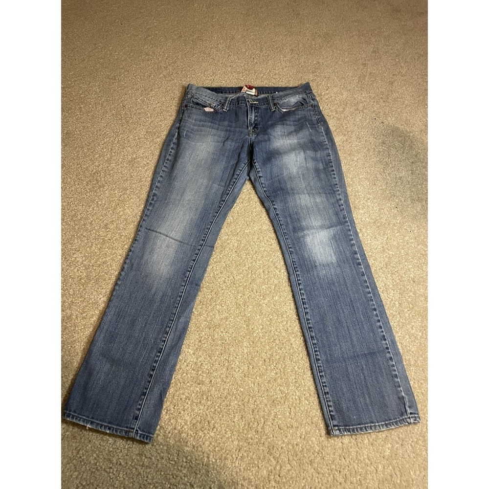 Lucky Brand Women Blue Straight Leg Jeans Size 12/31 Regular Inseam Medium Wash